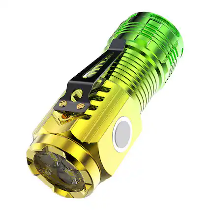 Front. Cluzine - 3-LED Rechargeable Flashlight, Magnetic, Stainless Steel Clip, High Brightness for Repair.