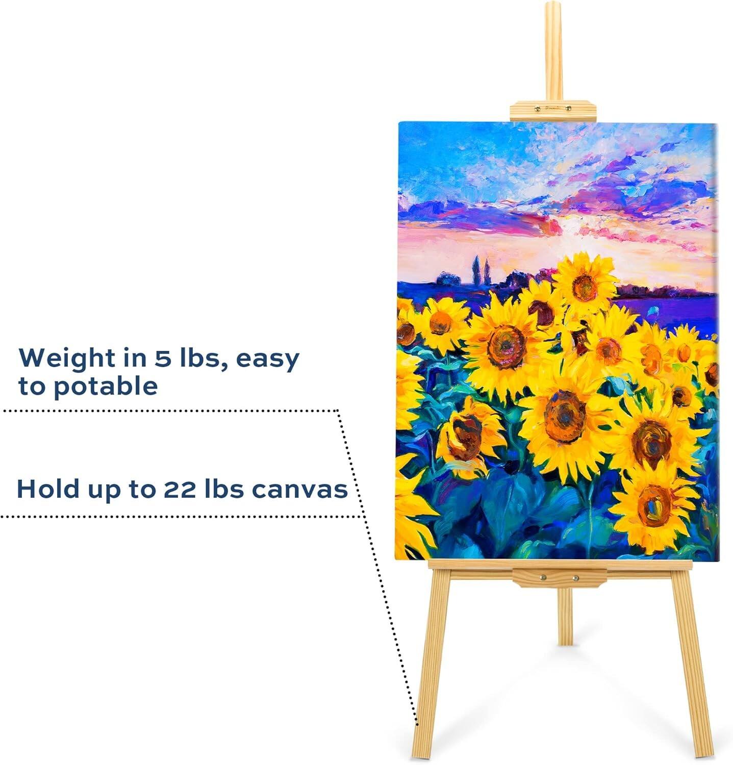 Weight in 5 lbs, easy to portable  
Hold up to 22 lbs canvas