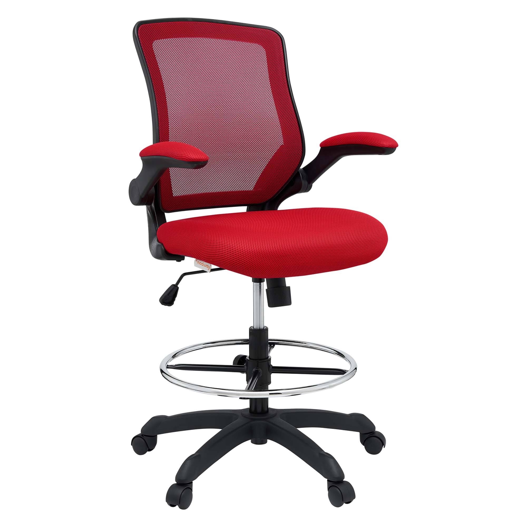 Angle. Modway - Veer Drafting Chair by Modway - Red.