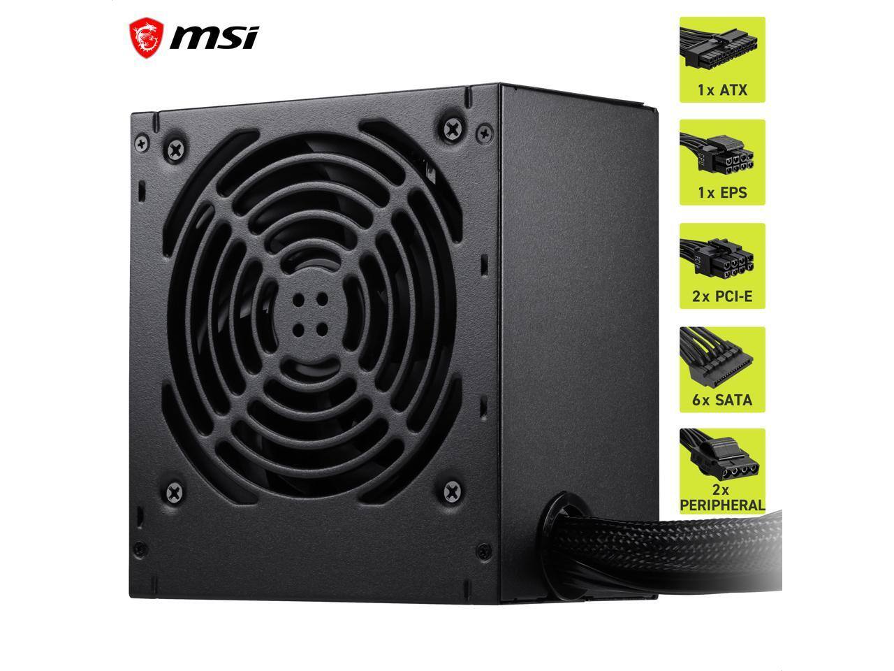 msi 1 x ATX + 1 x EPS 2x PCI-E 6x SATA 2x PERIPHERAL