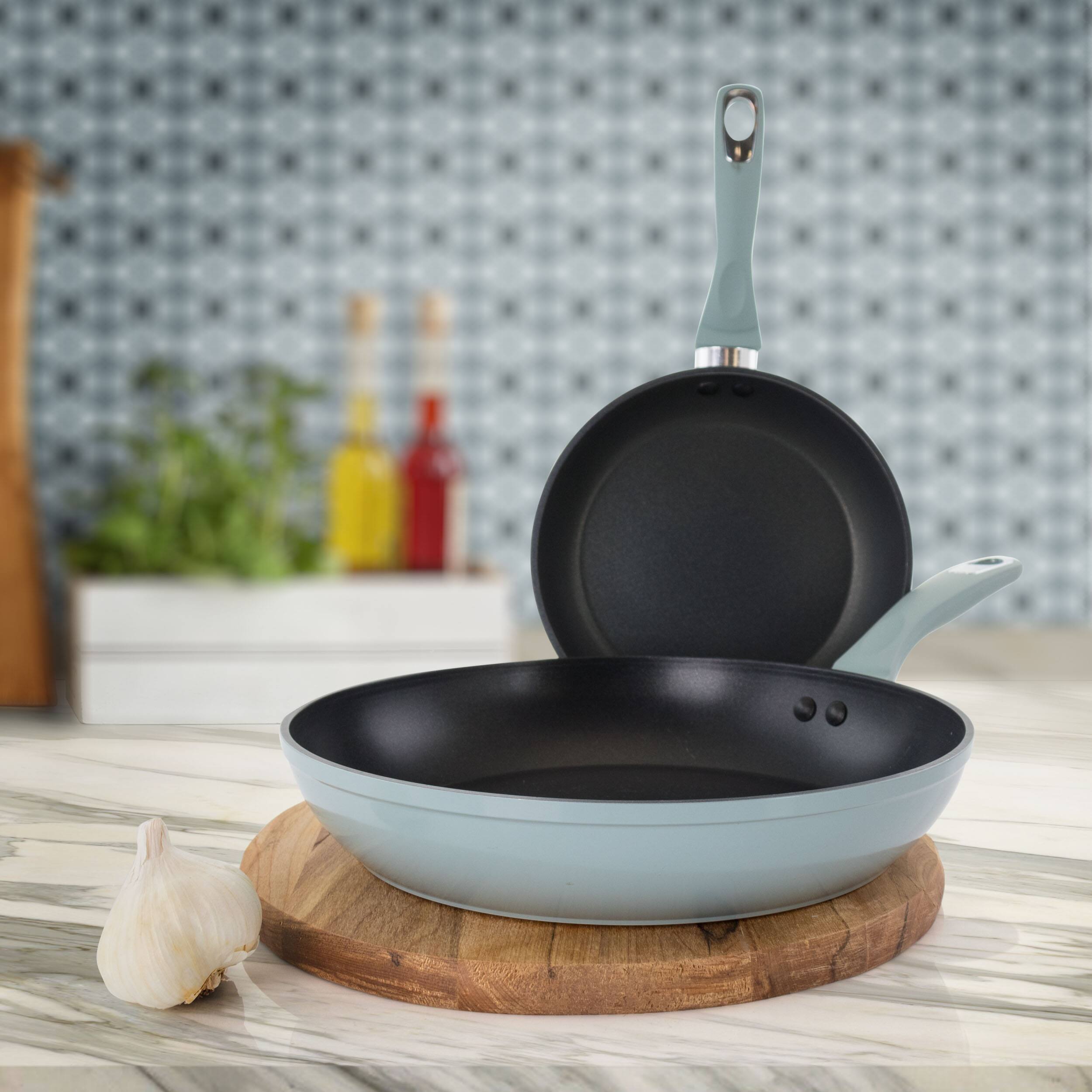 Alt View 5. Oster - Oster Lynhurst 2 Piece Aluminum Nonstick Frying Pan Set in Blue - Blue.