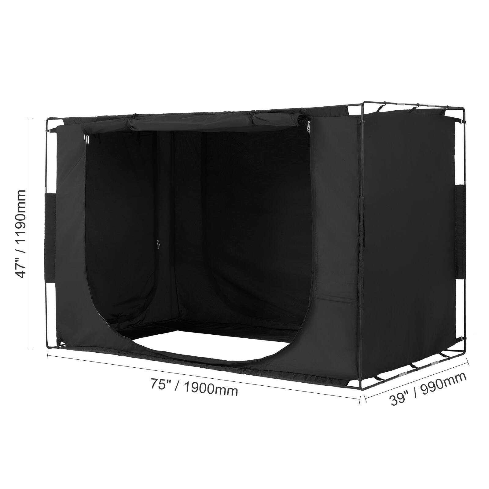 - Height: 47" / 1190mm
- Width: 75" / 1900mm
- Depth: 39" / 990mm