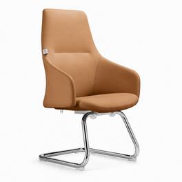 LeisureMod - Celeste Ergonomic Leather Upholstered Office Chair, Iron Frame, Computer Desk Chair for Home Office & Task Seating Use - Acorn Brown