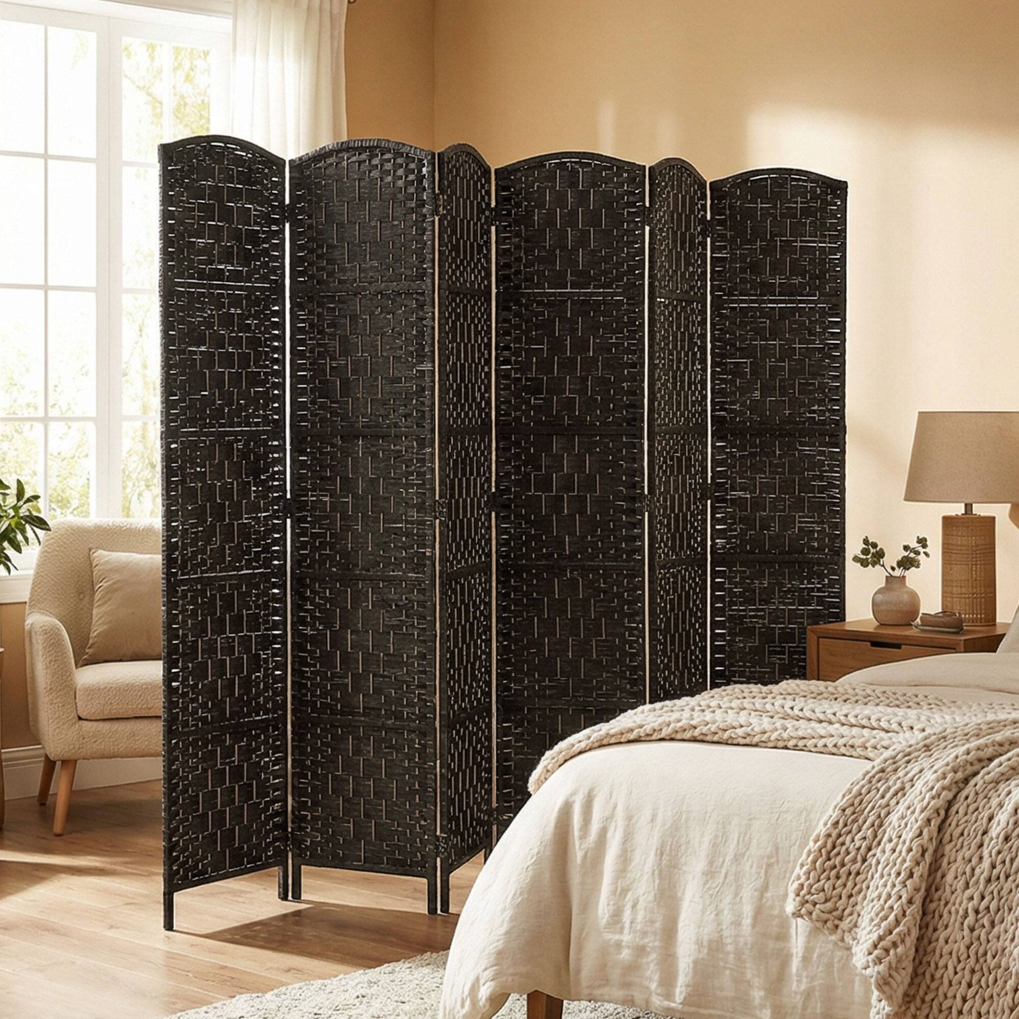 Alt View 8. Homcom - Divider, 6 Panel Folding Privacy Screen - Coffee.