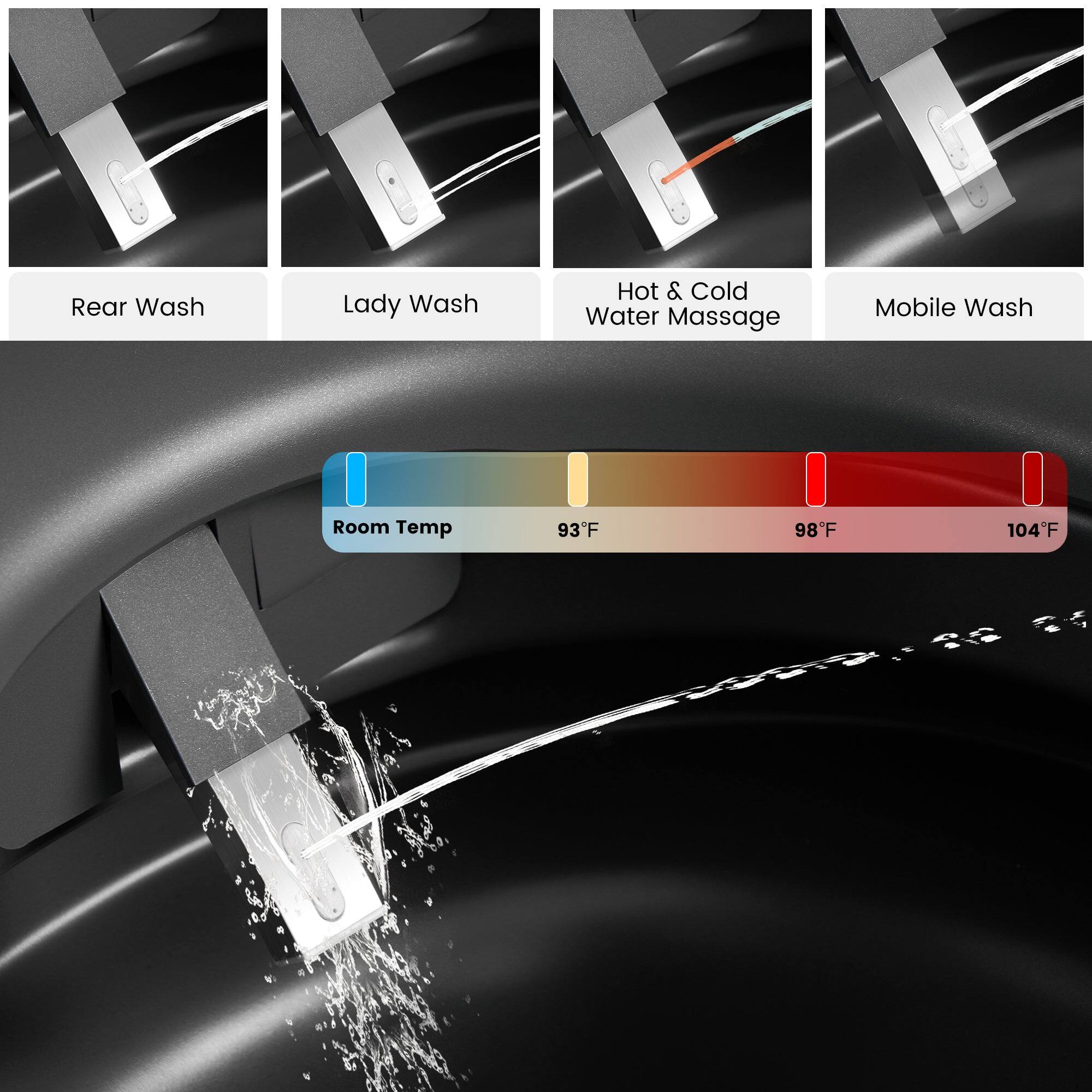 Rear Wash  
Lady Wash  
Hot & Cold Water Massage  
Mobile Wash  

Room Temp  
93°F  
98°F  
104°F