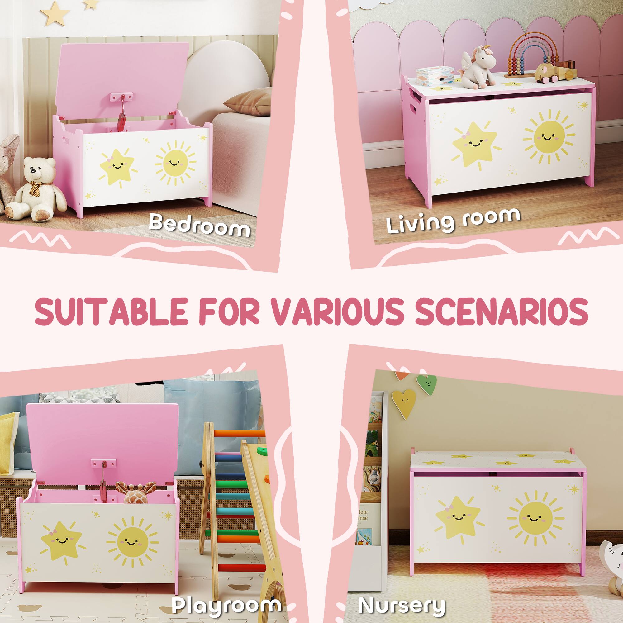 Bedroom  
Living room  
Playroom  
Nursery  

SUITABLE FOR VARIOUS SCENARIOS