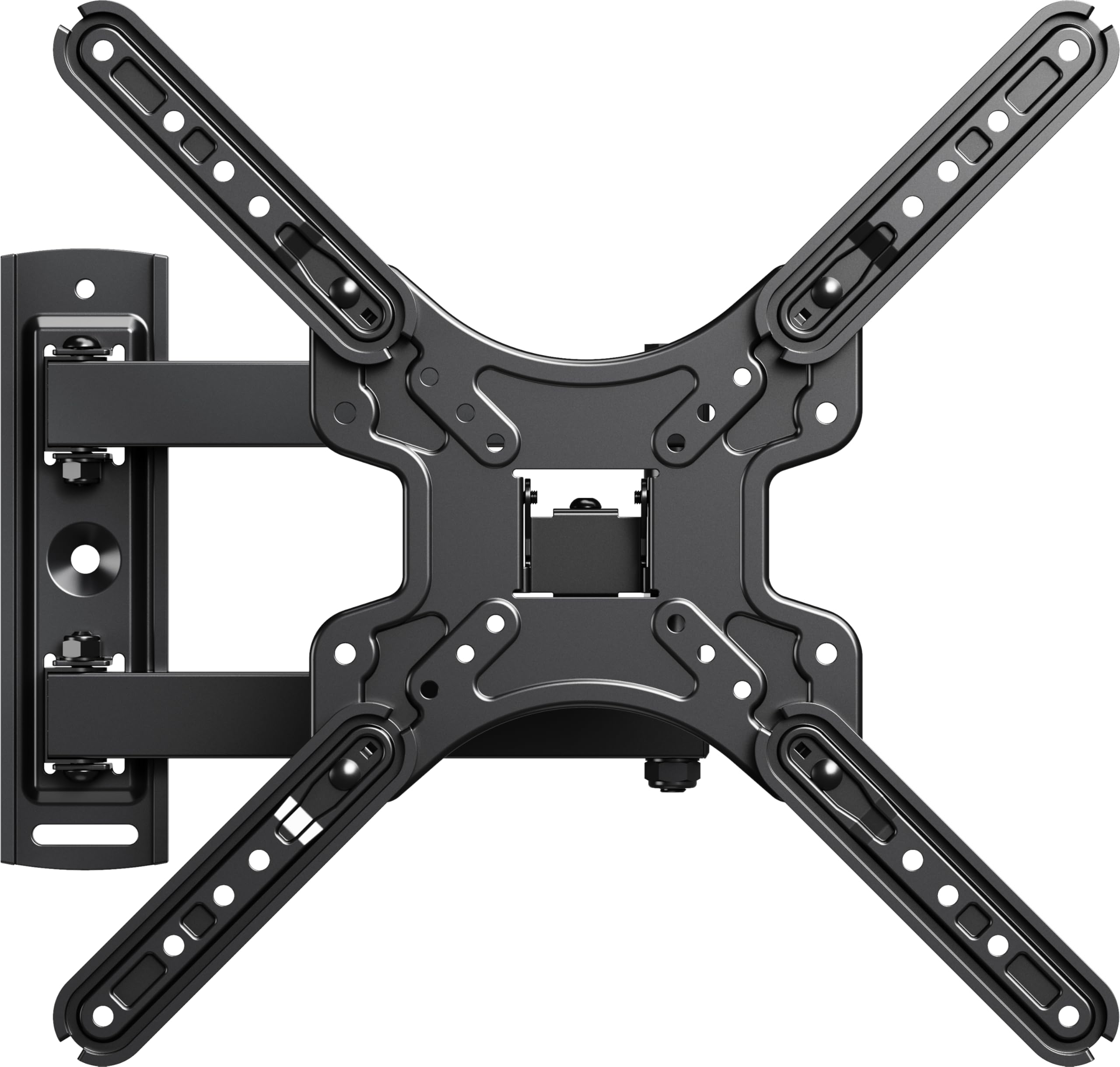 Front. Dazzed Corner - Full Motion Corner TV Wall Mount for 32‑60" TVs, Swivel Tilt Articulating Bracket, 400x400 VESA - Black.