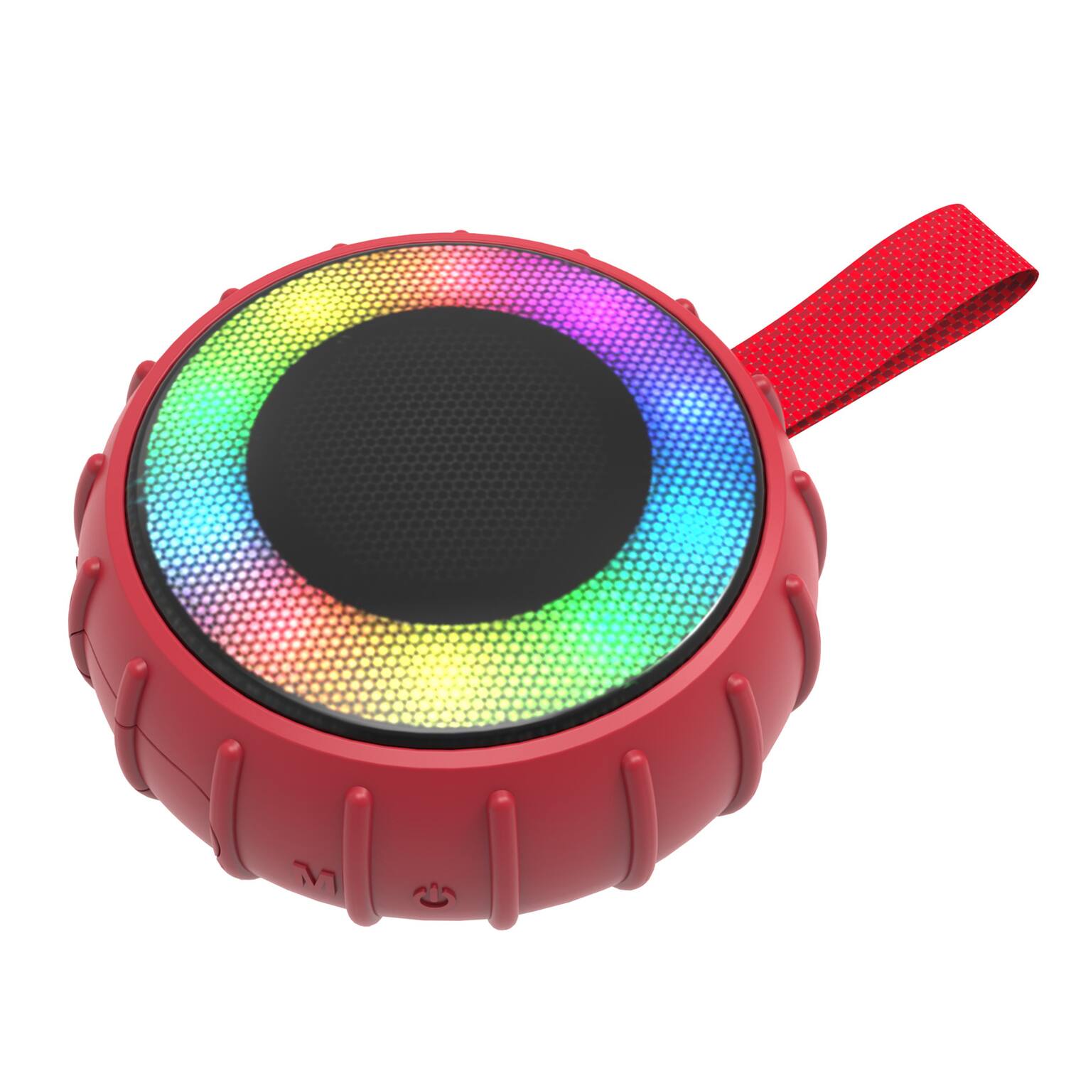 Back. RCA - 5W Flame-101 Viper Mini Bluetooth Party Speaker, TWS, RGB Lights, USB/microSD/Aux, FM Radio - Red.