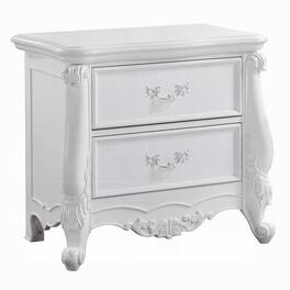 Manhattan Lane - Maver Nightstand with 2 Drawers Scrolled Details - White
