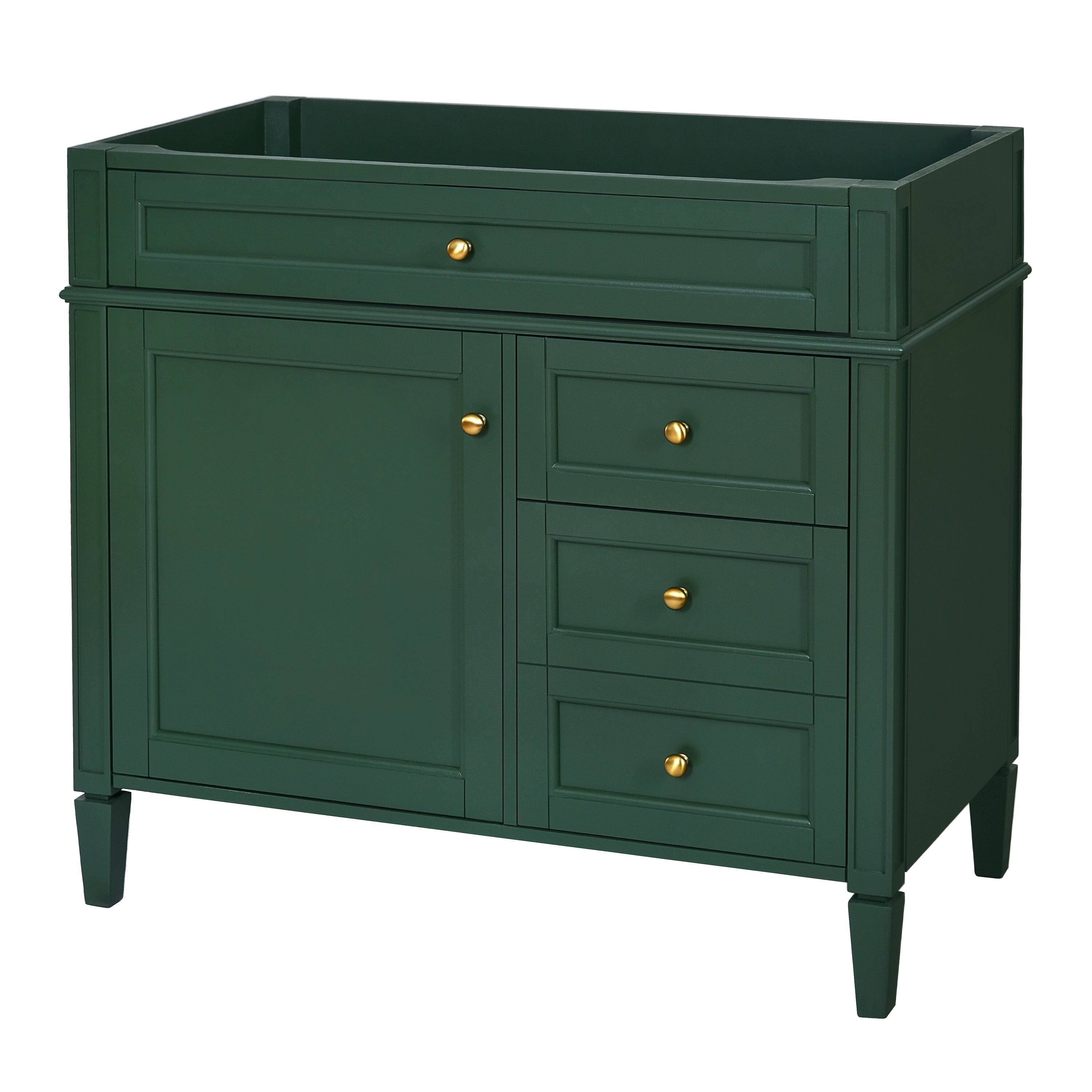 Alt View 5. Boyel Living - 36 Inch Modern Bathroom Vanity Cabinet Two Drawers Tip Out No Sink Green - Green.