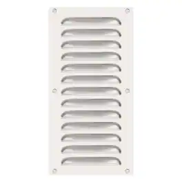 Unique Bargains - 12"x6" Stainless Steel Vent Cover, Screen Air Grille Ventilation Cover HVAC Louvered Grill Built-in Mesh for Home - Silver