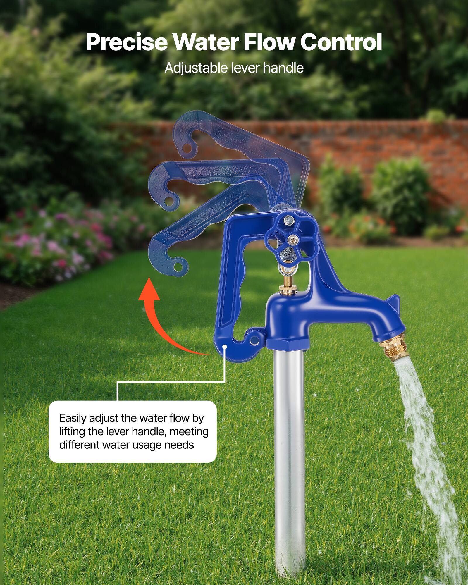 Precise Water Flow Control  
Adjustable lever handle  

Easily adjust the water flow by lifting the lever handle, meeting different water usage needs
