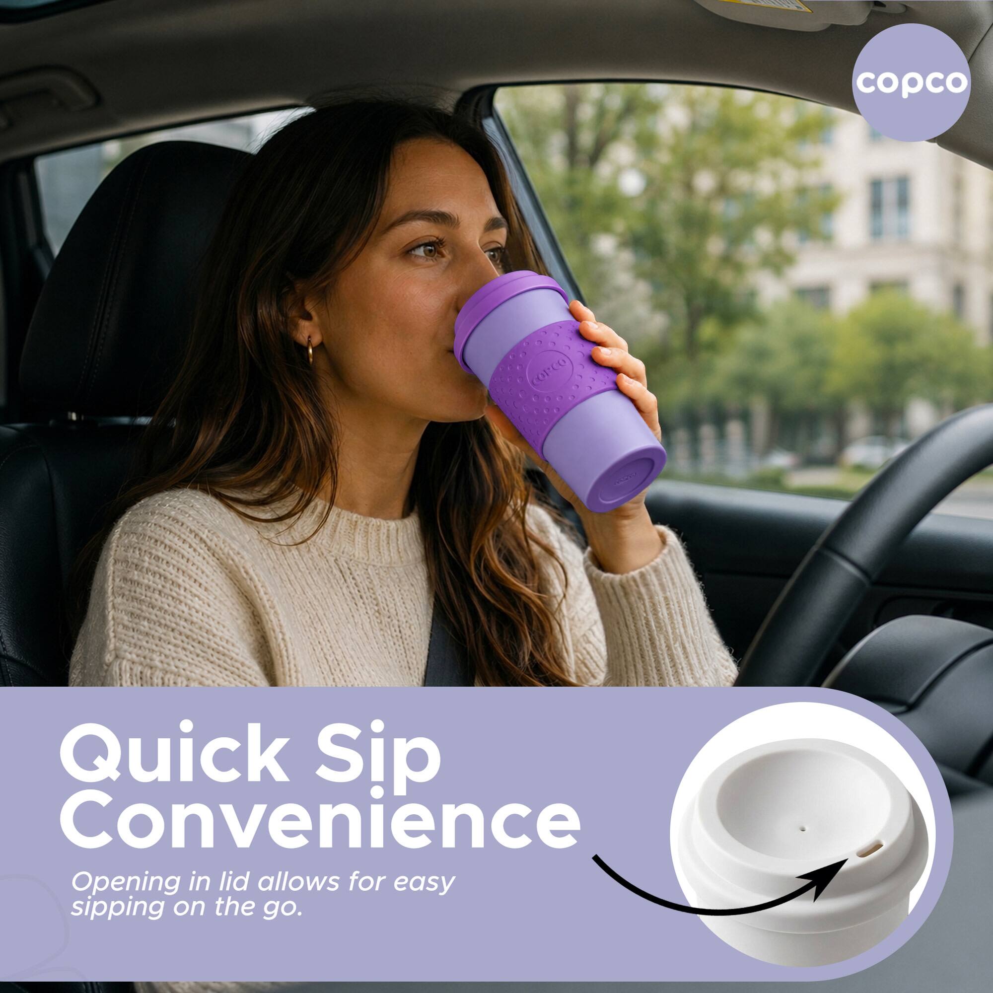 copco COPCO Quick Sip Convenience Opening in lid allows for easy sipping on the go.