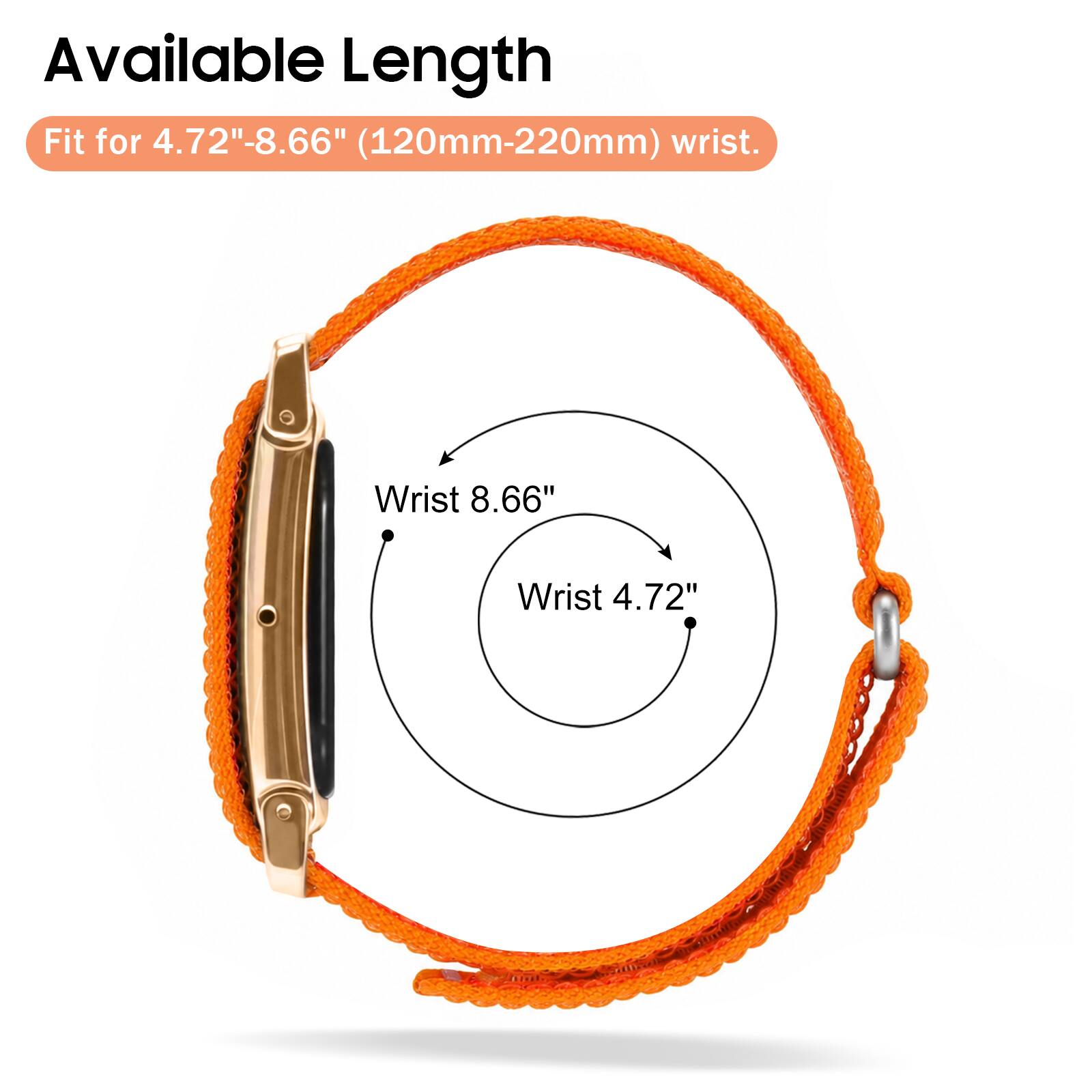 Available Length Fit for 4.72"-8.66" (120mm-220mm) wrist.

Wrist 8.66"
Wrist 4.72"