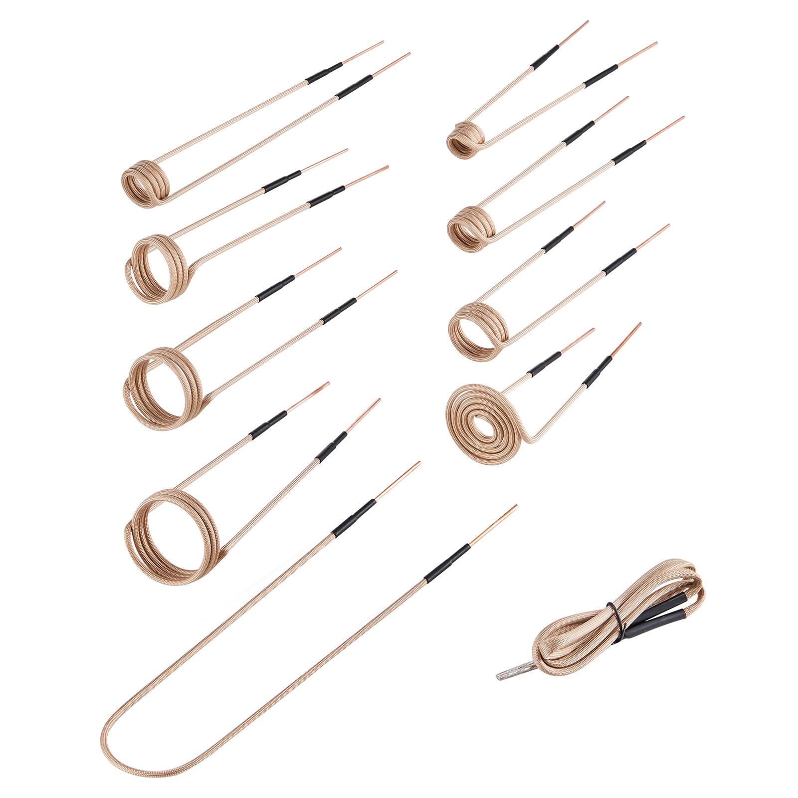 Alt View 5. VEVOR - 10PCS Magnetic Induction Heater Coil, Induction Heating Coil Accessories Kit with Flexibility and Long Lifespan - Gold.