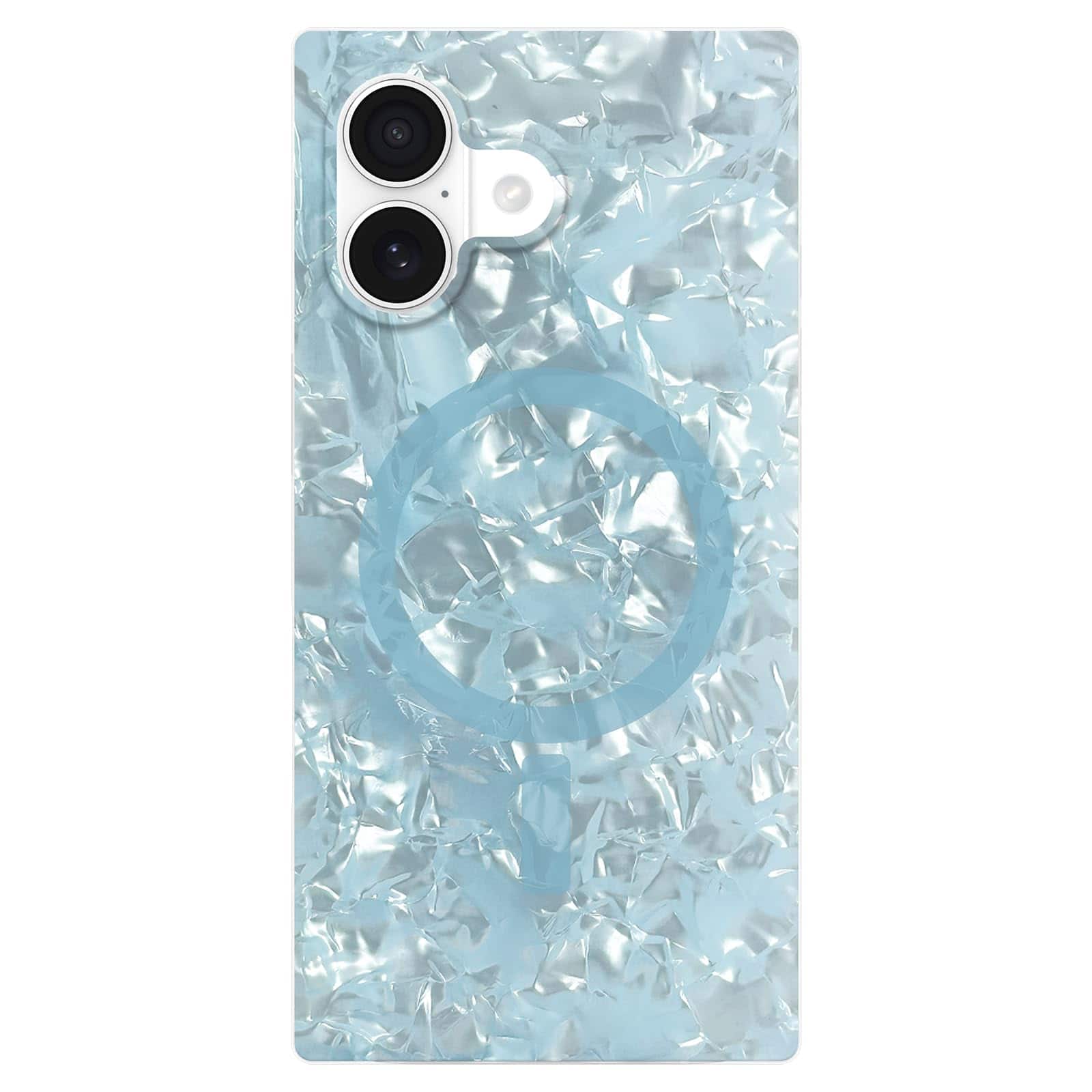 FLAUNT - SQUARE iPhone 17 Case with MagSafe - Icy Blue Pearl
