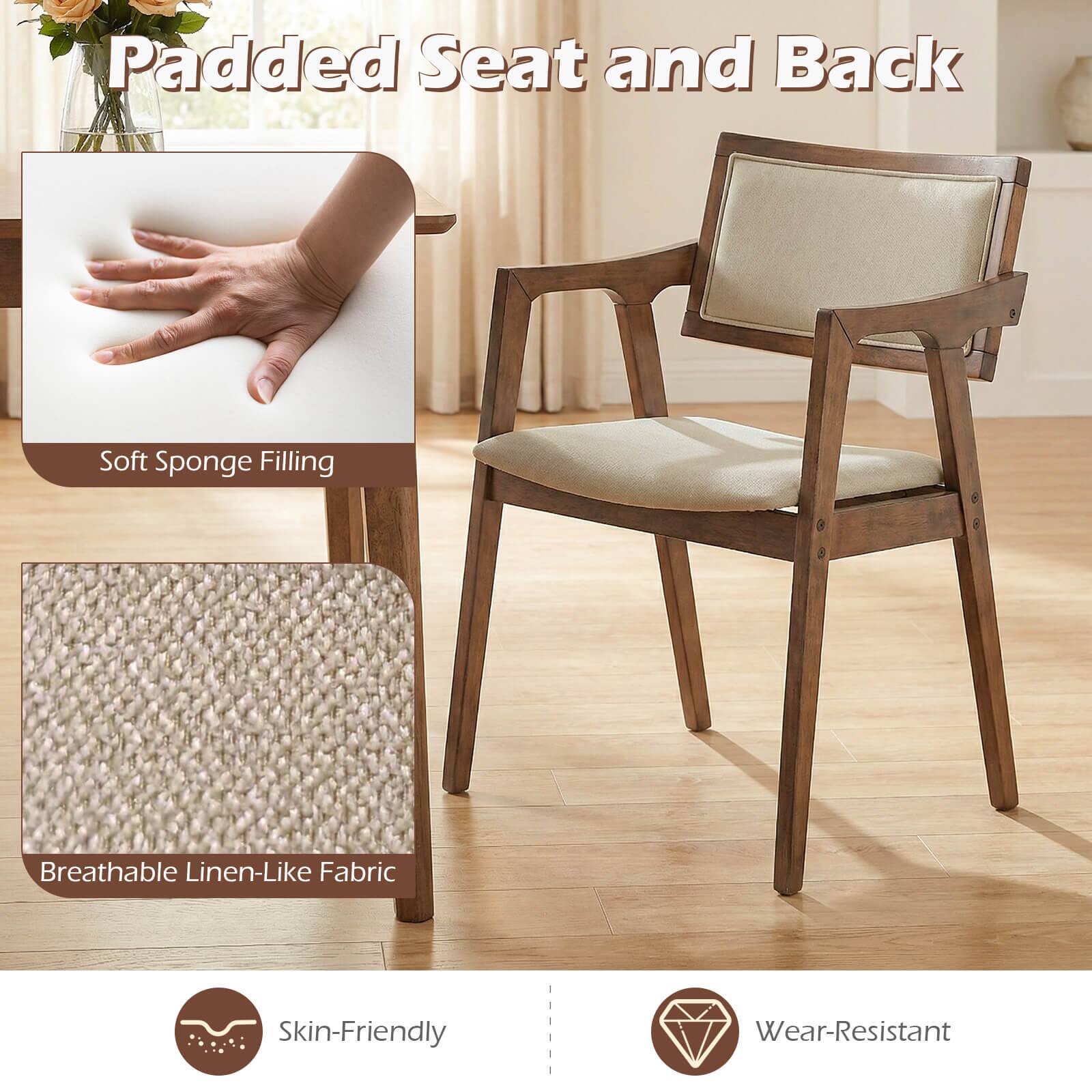 Padded Seat and Back

Soft Sponge Filling

Breathable Linen-Like Fabric

Skin-Friendly

Wear-Resistant