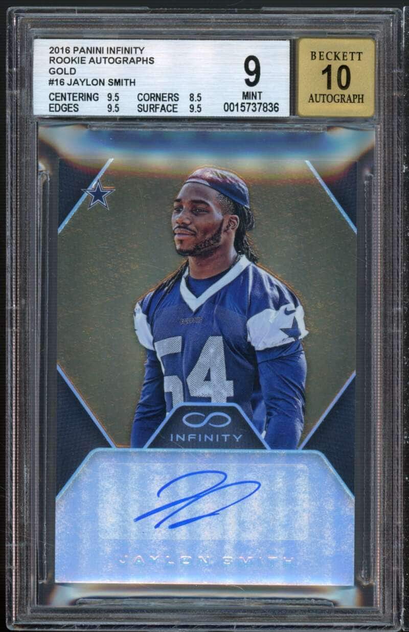 Jaylon Smith 2016 Panini Infinity Rookie Autographs Gold #16 (ser 3/8) BGS 9.5