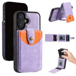 Dteck - For Apple iPhone 17 Wallet Case,2-in-1 Magnetic Detachable Faux Leather Wallet Flip Stand Card Holder TPU Inner Cover - Purple