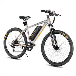 HILAND - Monarch 26" Electric Mountain Bike for Adults, 500W Motor 20MPH Ebike, Shimano 7-Speed, Removable Battery - Gray