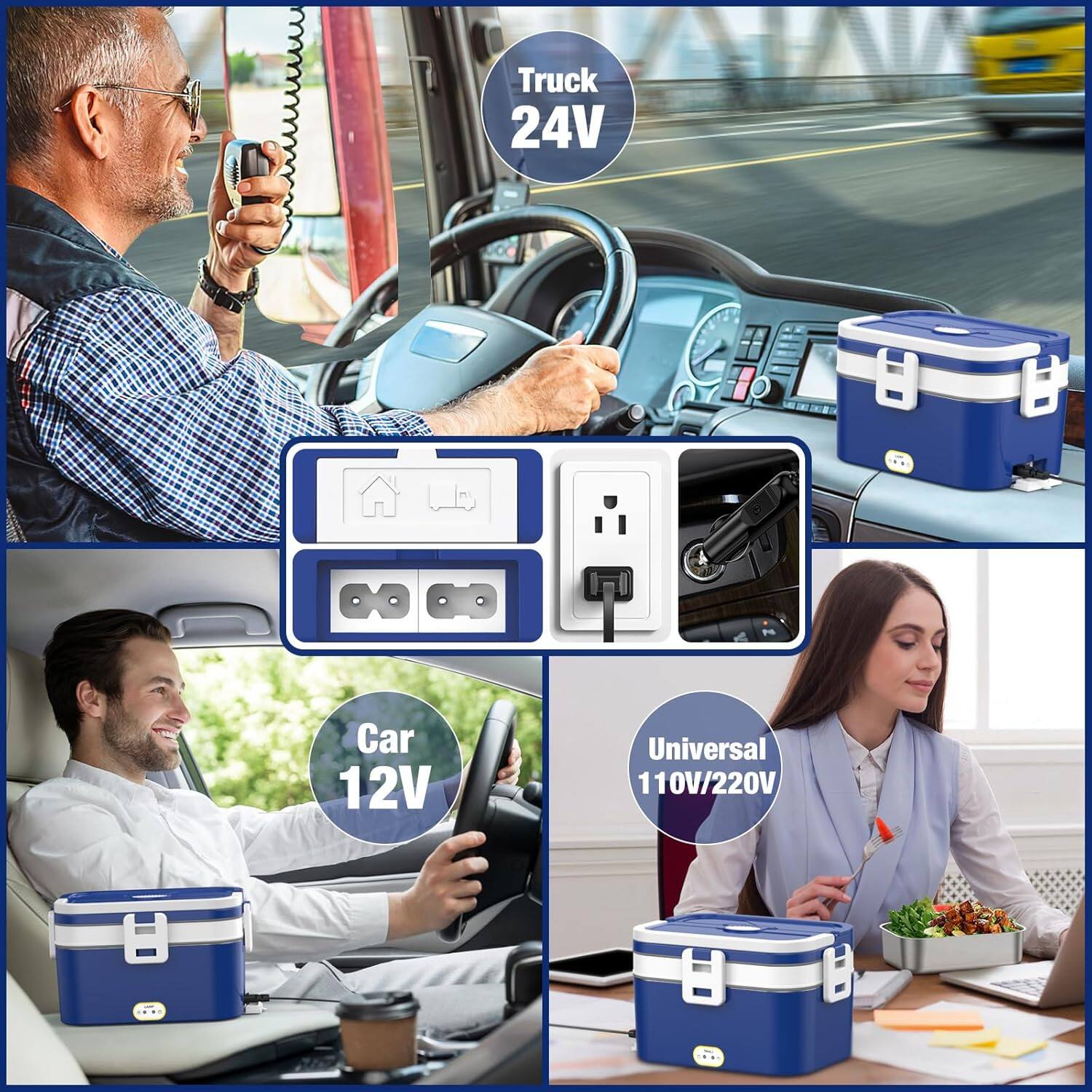 Truck 24V  
Car 12V  
Universal 110V/220V