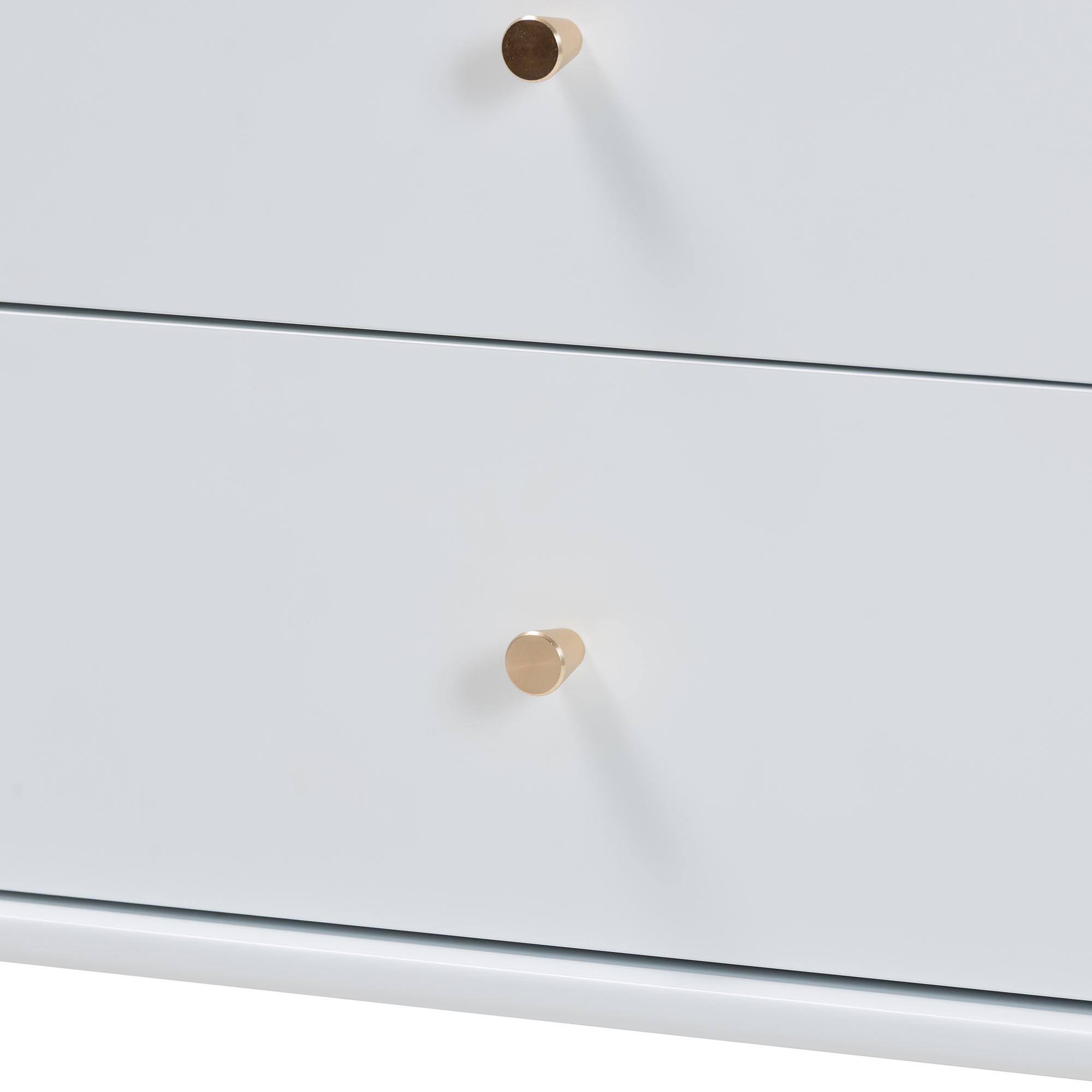 Alt View 2. Baxton Studio - Denita Spindle 4-Piece Bedroom Set - Farmhouse Platform Bed with Matching Dresser and 1-Drawer Nightstands, Queen - White.