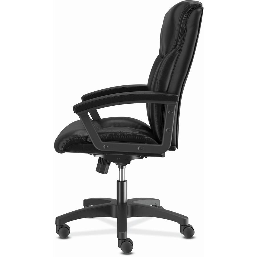 Angle. HON - HON VL151 Executive High-Back Chair - Black - Leather - 1 Each - Black.