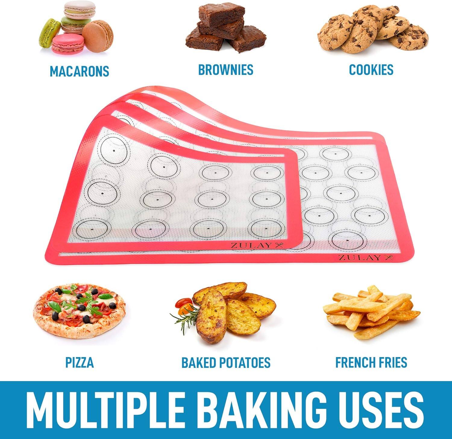 MACARONS  
BROWNIES  
COOKIES  

PIZZA  
BAKED POTATOES  
FRENCH FRIES  

MULTIPLE BAKING USES