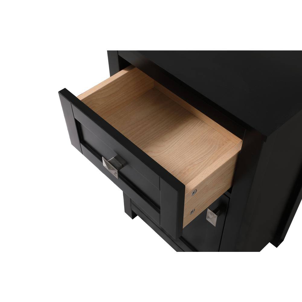 Alt View 9. Elegant Kitchen and Bath - 18 Inch Wide Bathroom Storage Freedstanding Cabinet In Black - Black.