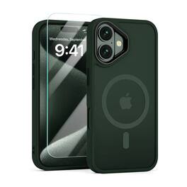 Entronix - iPhone 17 Bundle - Magnetic Translucent Matte Case & Clear Screen Protector - Green