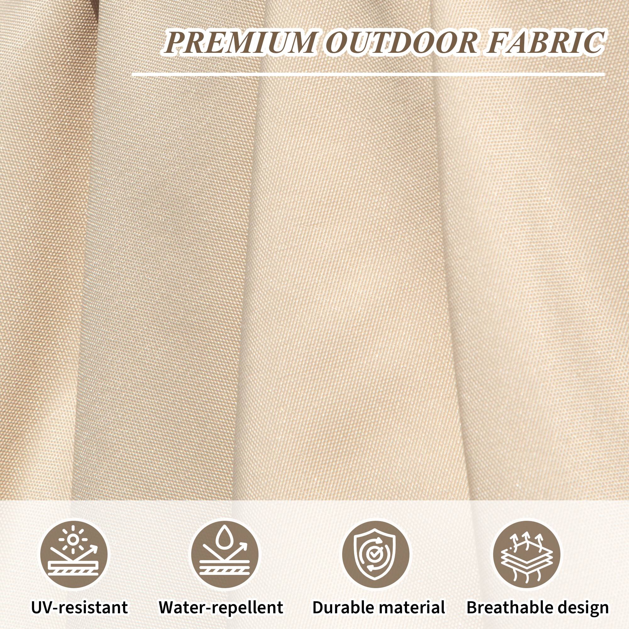 PREMIUM OUTDOOR FABRIC

- UV-resistant
- Water-repellent
- Durable material
- Breathable design