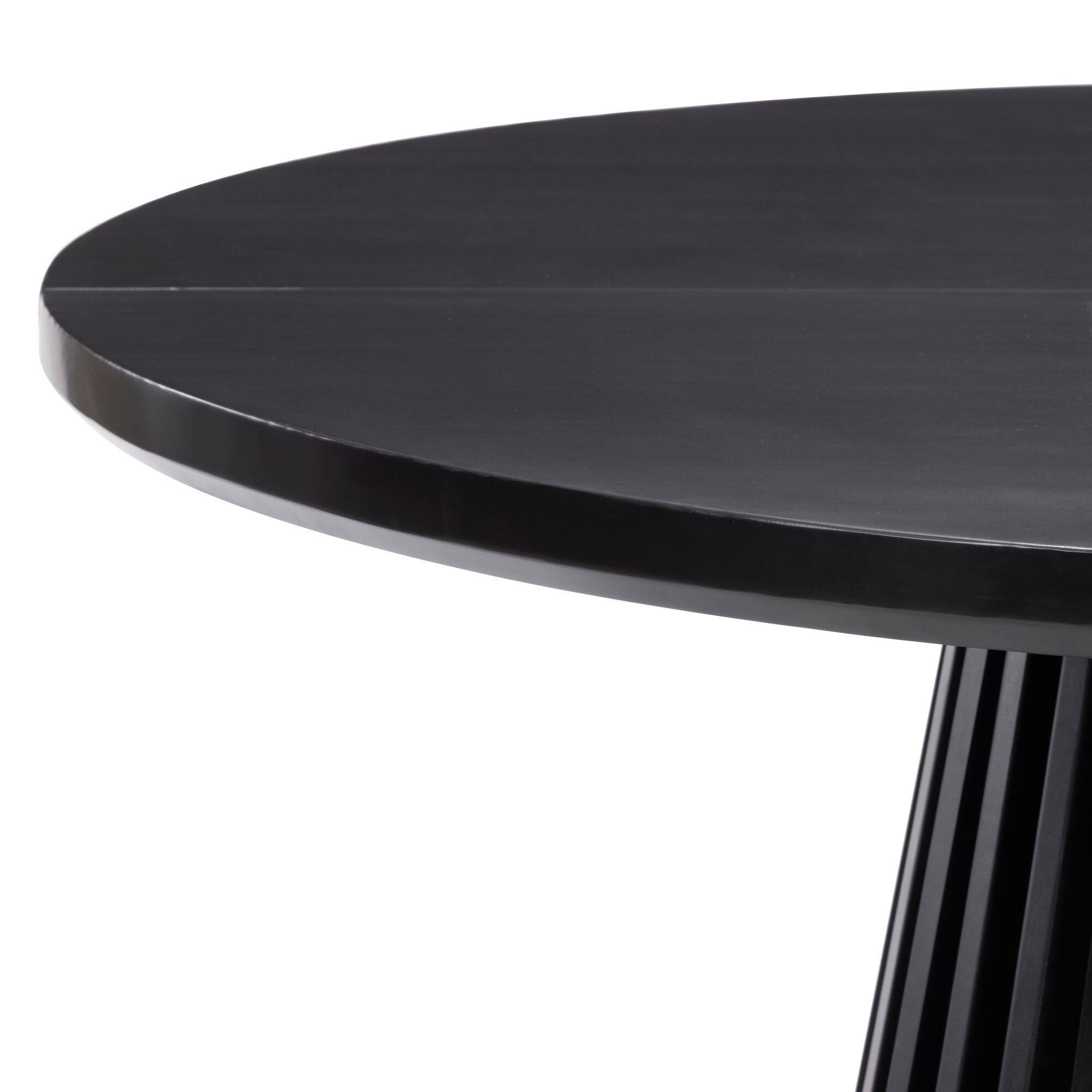 Alt View 3. Plank+Beam - Lido Round Dining Table (47in / 1194mm)|| Black - Black.