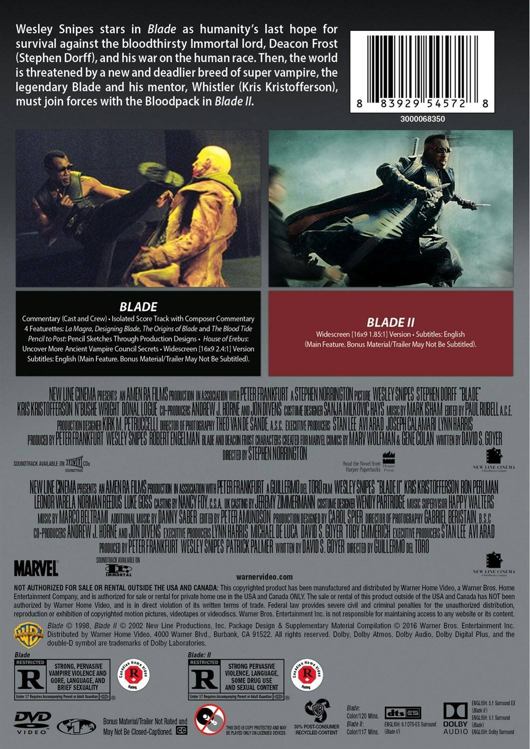 Back. Blade / Blade 2 (DVD Double Feature) [DVD].