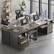 Alt View 3. Bestier - 55 Inch Computer Desk with File Cabinet & Keyboard Tray, Study&Executive Workstation - Retro Gray Oak Dark.