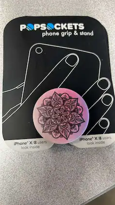 PopSockets - Phone Grip Holder Stand Pink/Black - Pink withBlack