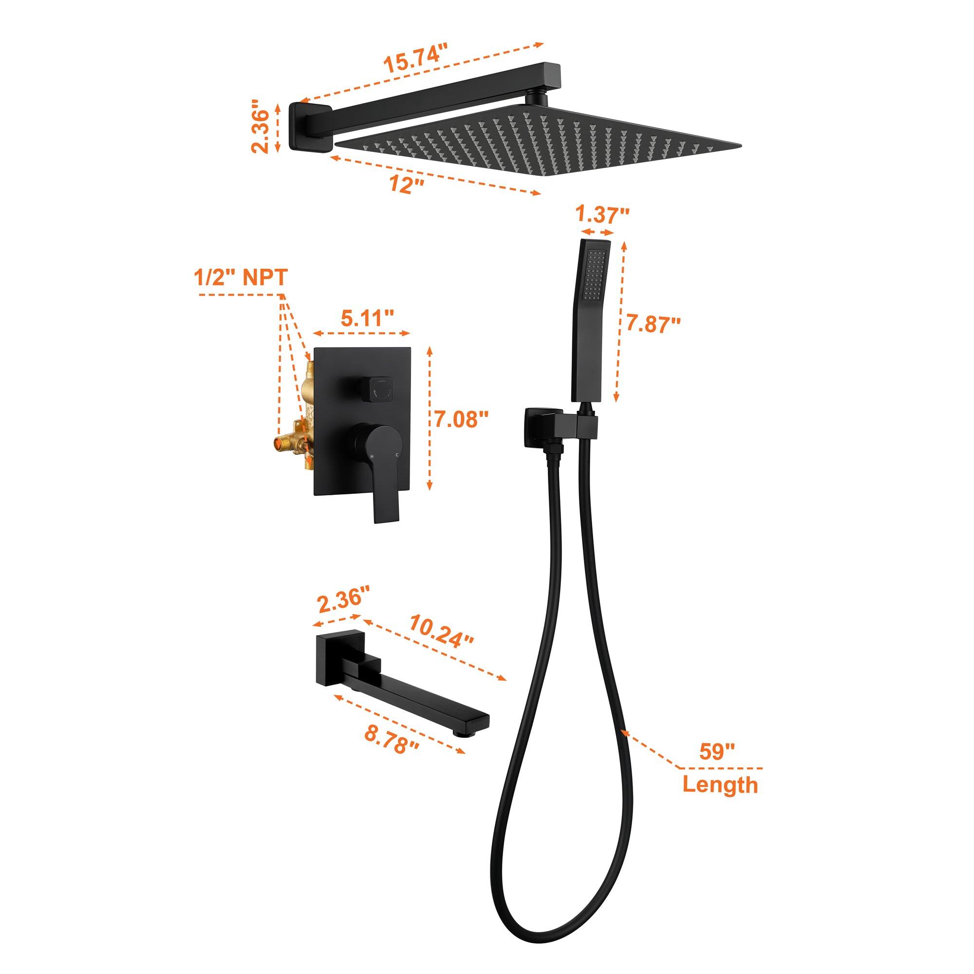 - 2.36"
- 15.74"
- 12"
- 1.37"
- 1/2" NPT
- 5.11"
- 7.87"
- 7.08"
- 2.36"
- 10.24"
- 8.78"
- 59" Length