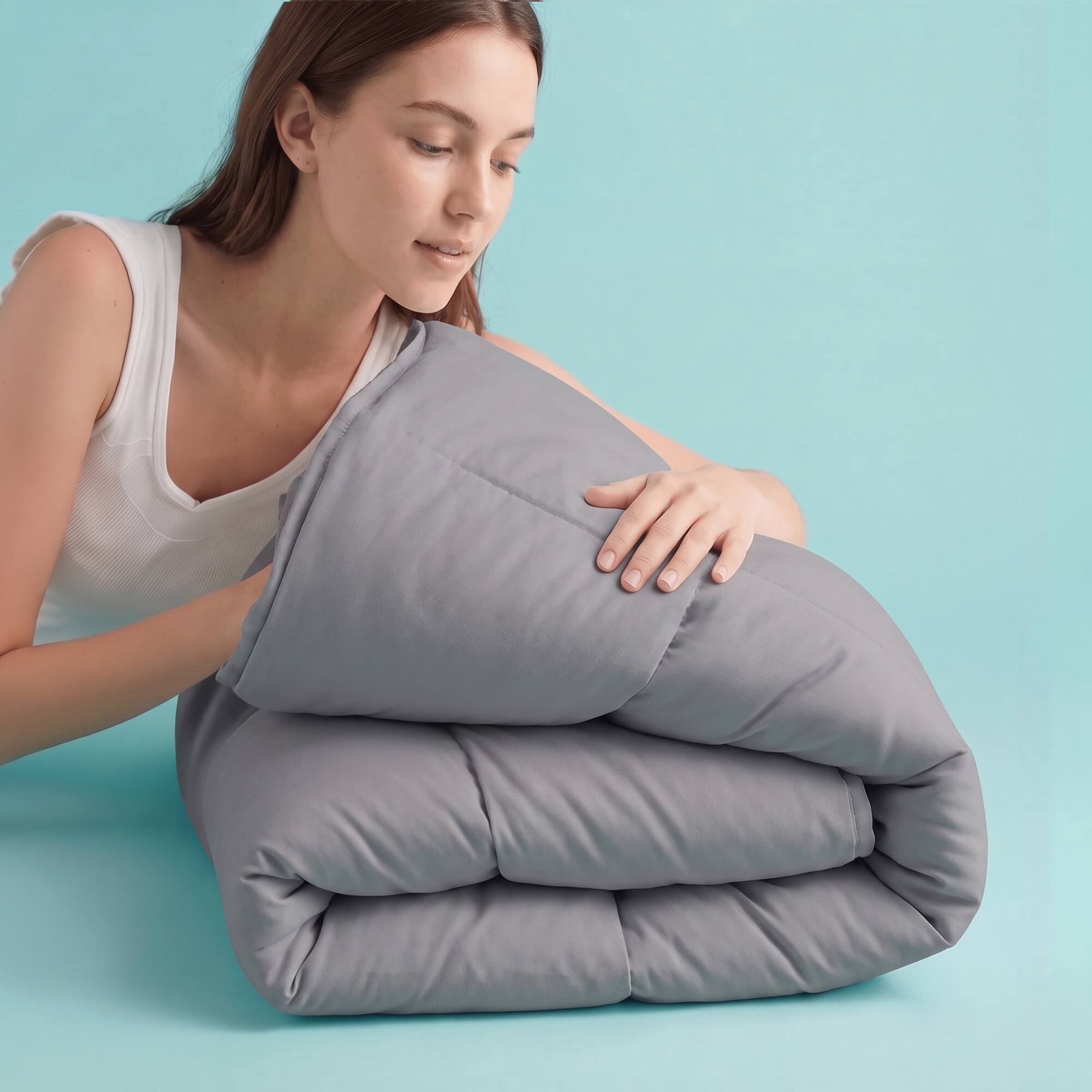 Sleepgram Supima 400 Thread Count Cotton Duvet Cover with Travel Bag ...