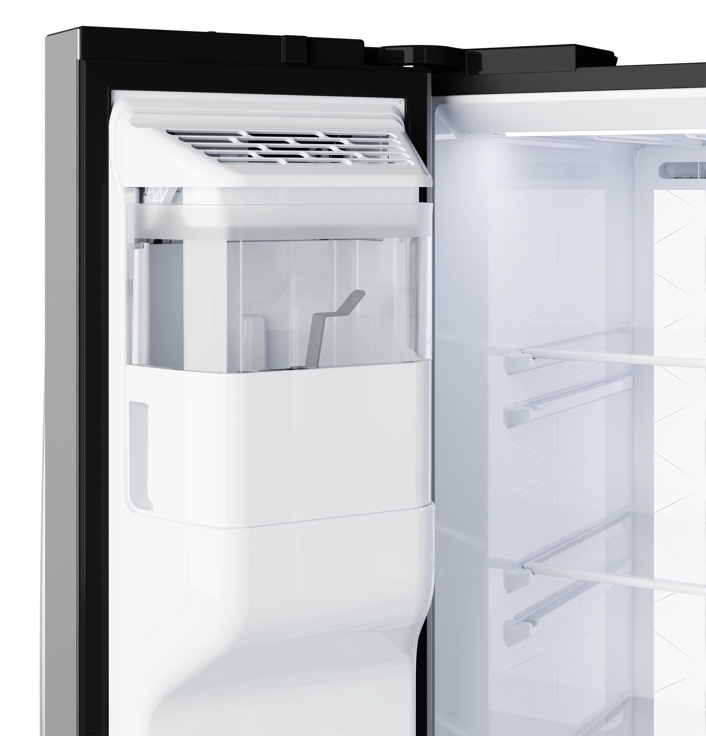 Alt View 27. GE - 36 in. Wide 23.5 Cu. Ft. Smart Counter-Depth Side-By-Side Refrigerator with LED Light Walls and Extra Tall Dispenser - Stainless Steel.
