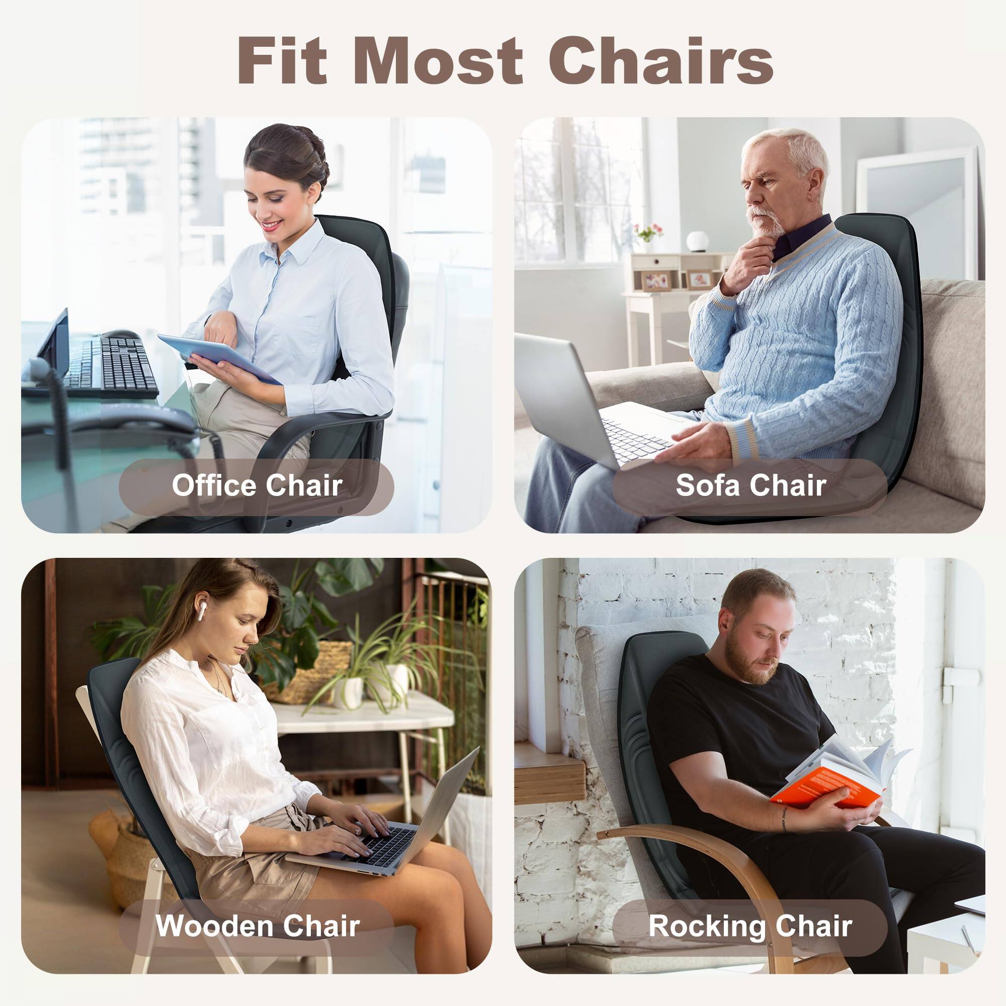 Fit Most Chairs

- Office Chair
- Sofa Chair
- Wooden Chair
- Rocking Chair