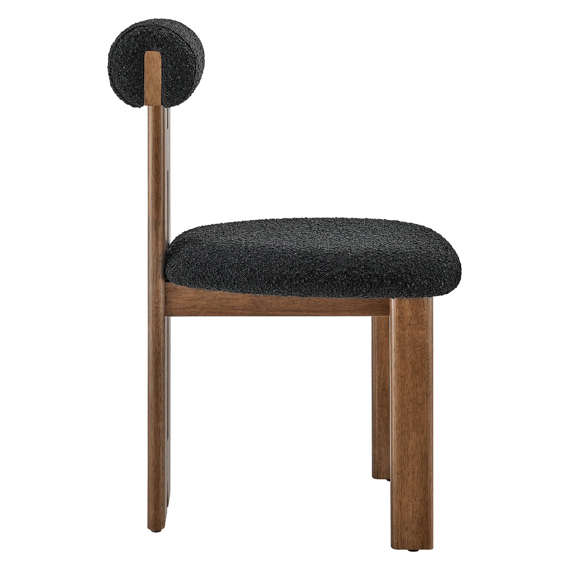 Alt View 1. Modway - Torian Boucle Fabric Dining Chair Set of 2 by Modway - Black.