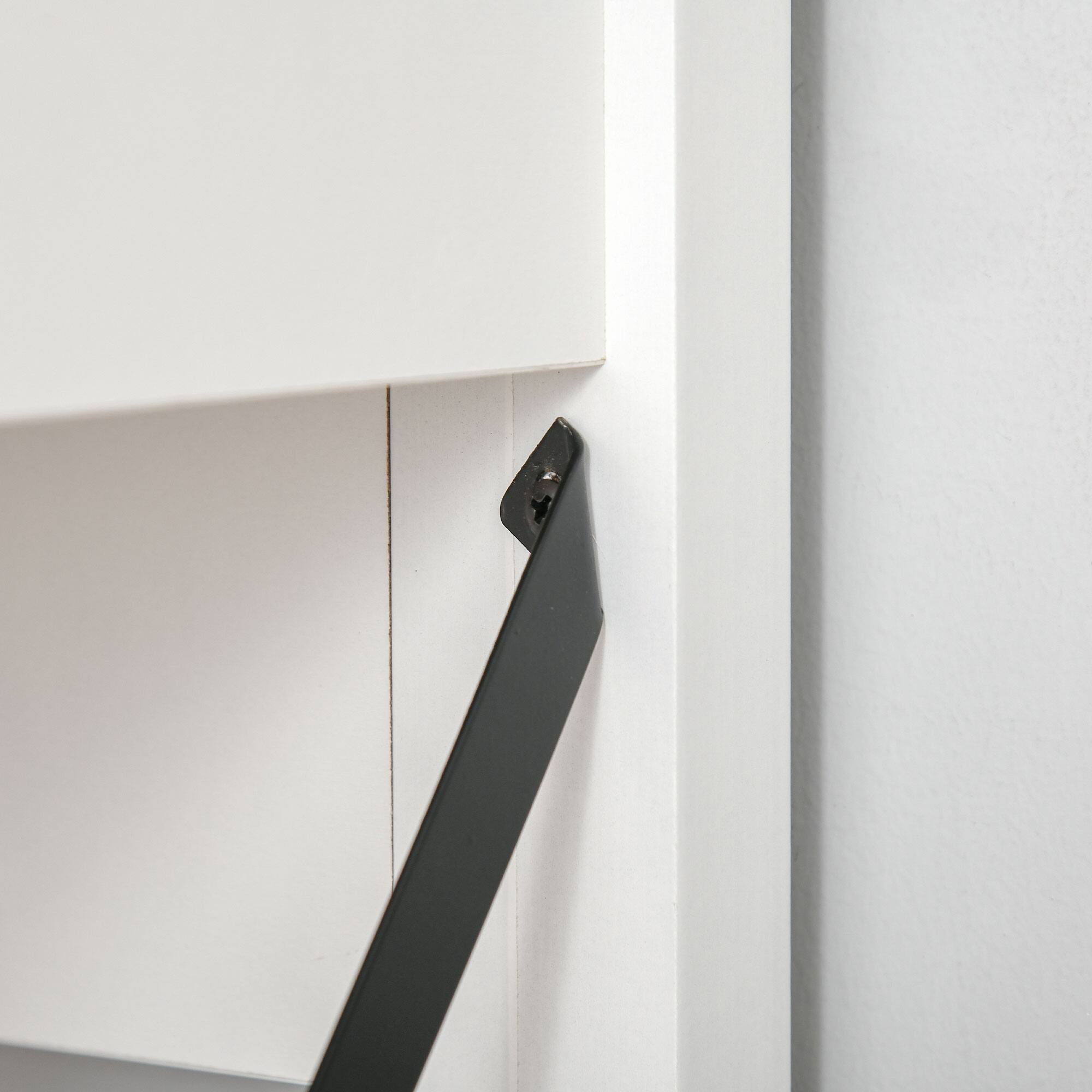 Alt View 7. Homcom - ​​Farmhouse Computer Desk with Hutch and Cabinet, Home Office Desk with Storage for Study​​ - White.