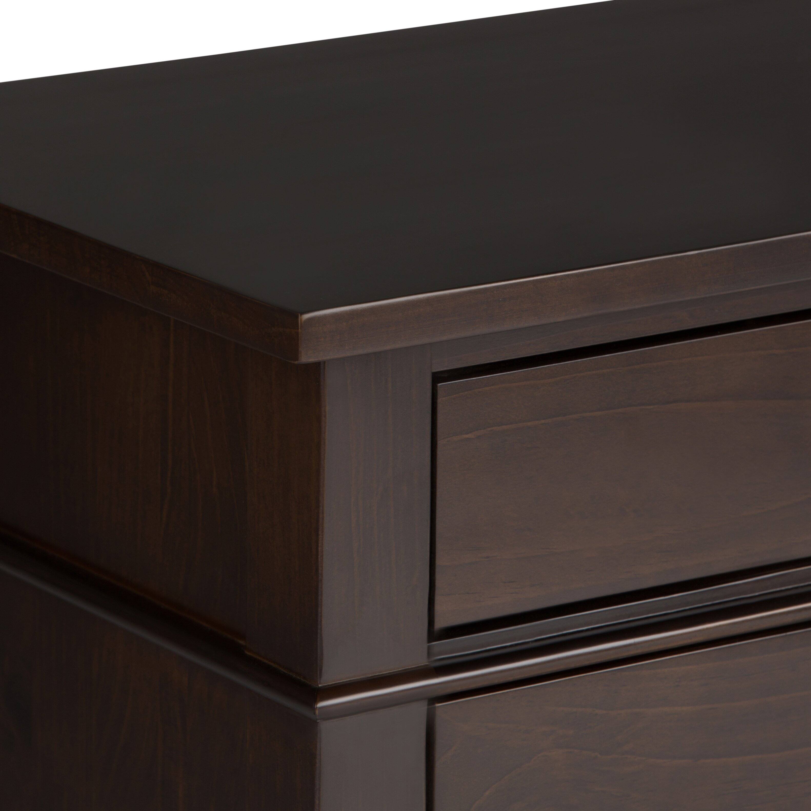 Alt View 2. Simpli Home - Carlton 24 inch Bedside Table (Set of 2) - Dark Tobacco Brown.