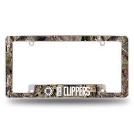 Rico Industries - Los Angeles Clippers Chrome Metal License Plate Frame with Bold Mossy Oak Camouflaged Camo Design - Multi
