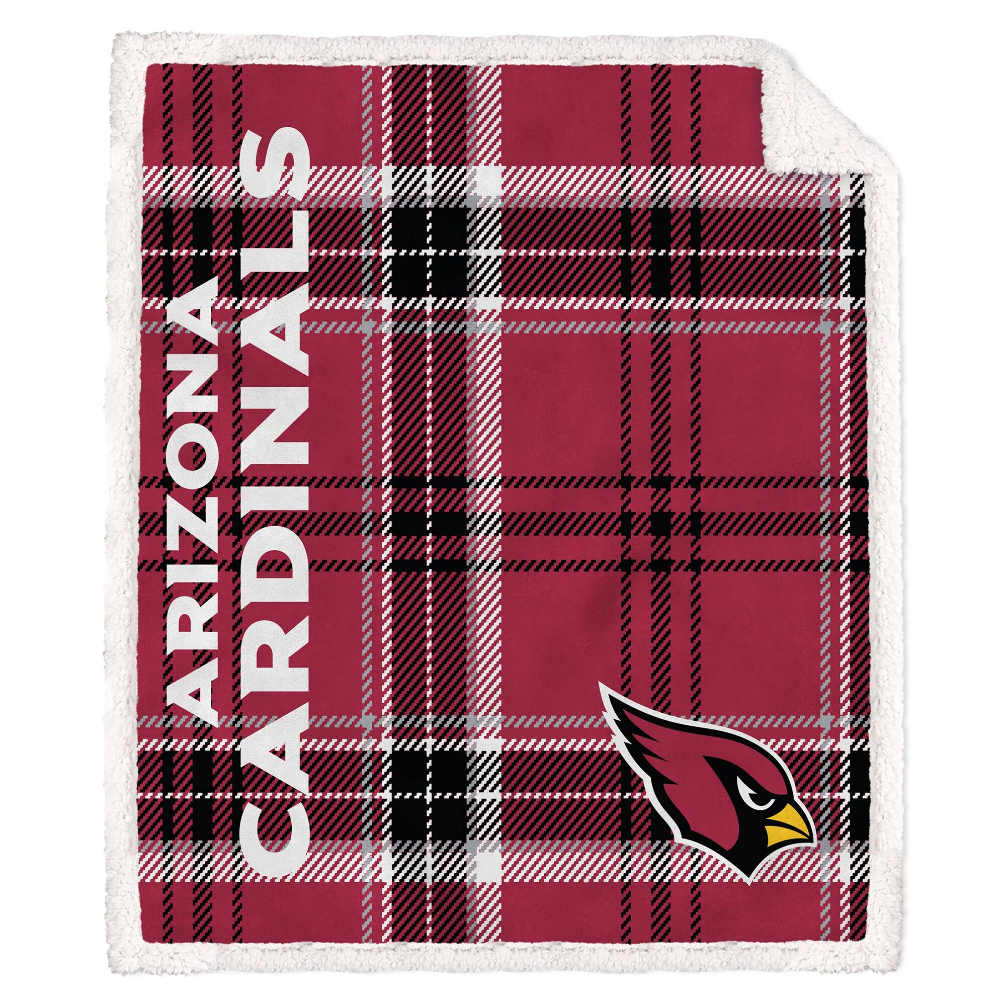 Pegasus - Arizona Cardinals 50" x 60" Playmaker Plaid Ultra Cozy Sherpa Throw - Multicolor