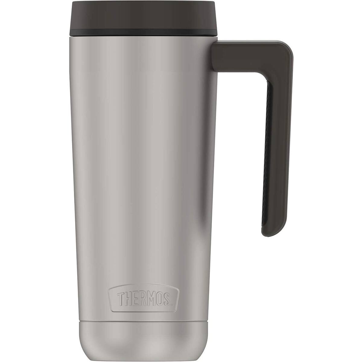 Front. Thermos - Thermos 18 oz. Alta Stainless Steel Mug - Matte Steel/Espresso Black - Matte Steel/Black.