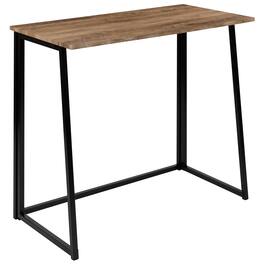Emma + Oliver - Small Home Office Folding Computer Desk - Laptop Desk - Rustic
