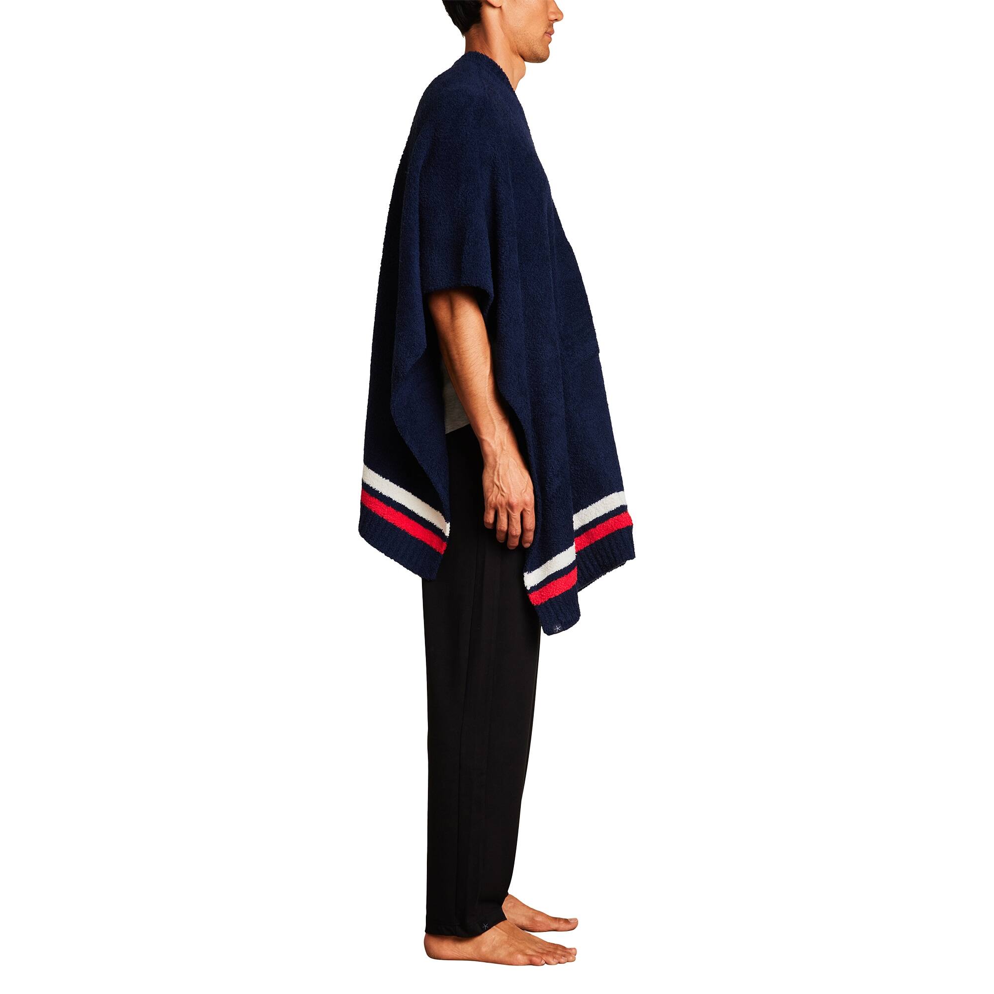 Alt View 2. Barefoot Dreams - Navy CozyChic 3-in-1 Poncho - Navy.