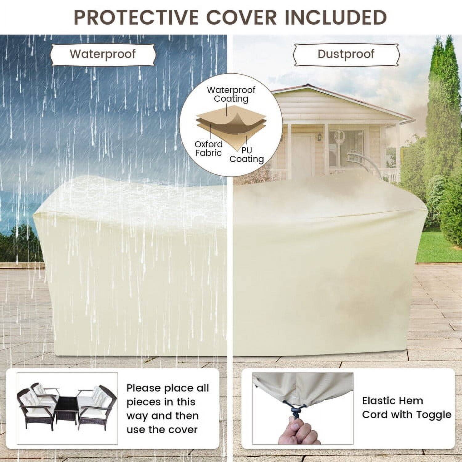 PROTECTIVE COVER INCLUDED

- Waterproof
- Dustproof
- Waterproof Coating
- Oxford Fabric
- PU Coating

Please place all pieces in this way and then use the cover

Elastic Hem Cord with Toggle