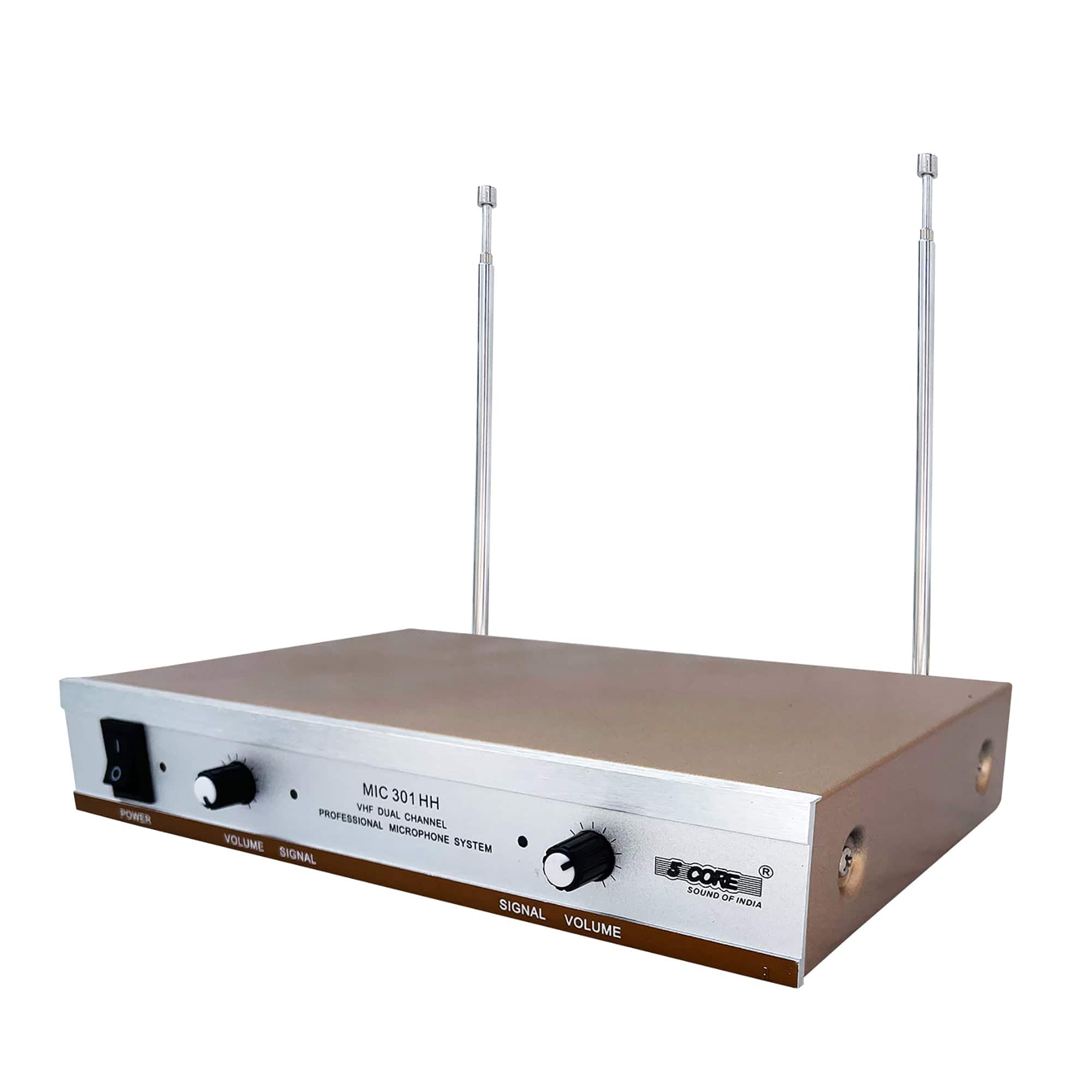 5 CORE - Wireless Microphones w 2 Headset Portable Mini + Receiver 165ft Range-WM 301 HH