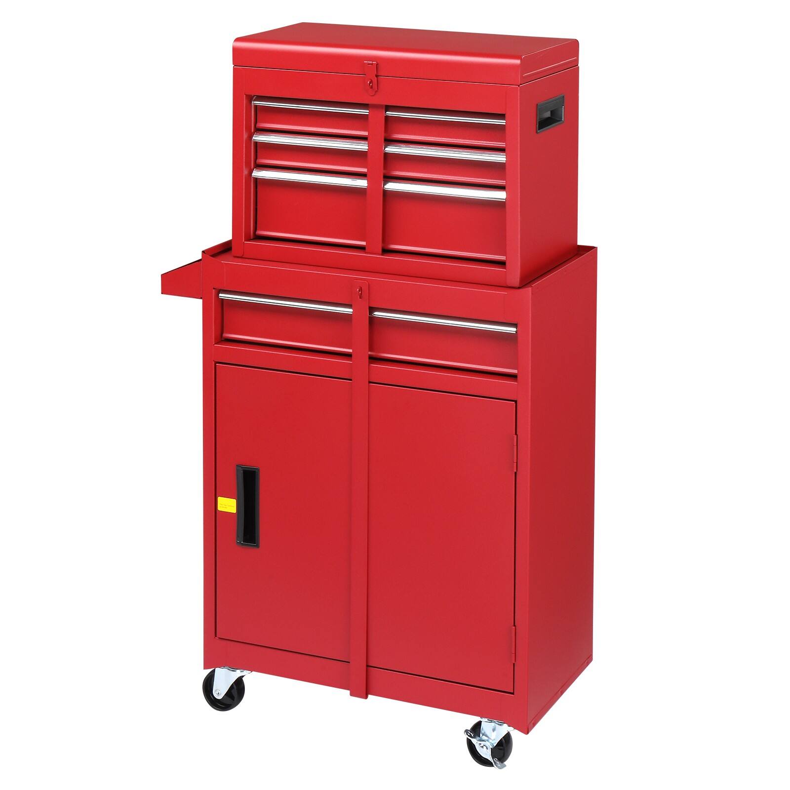 Alt View 5. Winado - Rolling Tool Chest Mechanic Tool Organizer for Garage with Adjustable Shelf Red - Red.